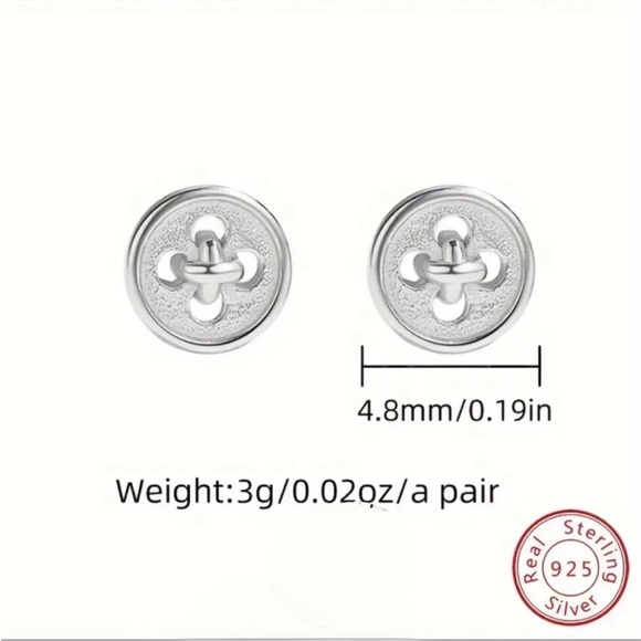 Mini Sterling Silver Gold Button Shaped Stud Earrings - Picture 3 of 3